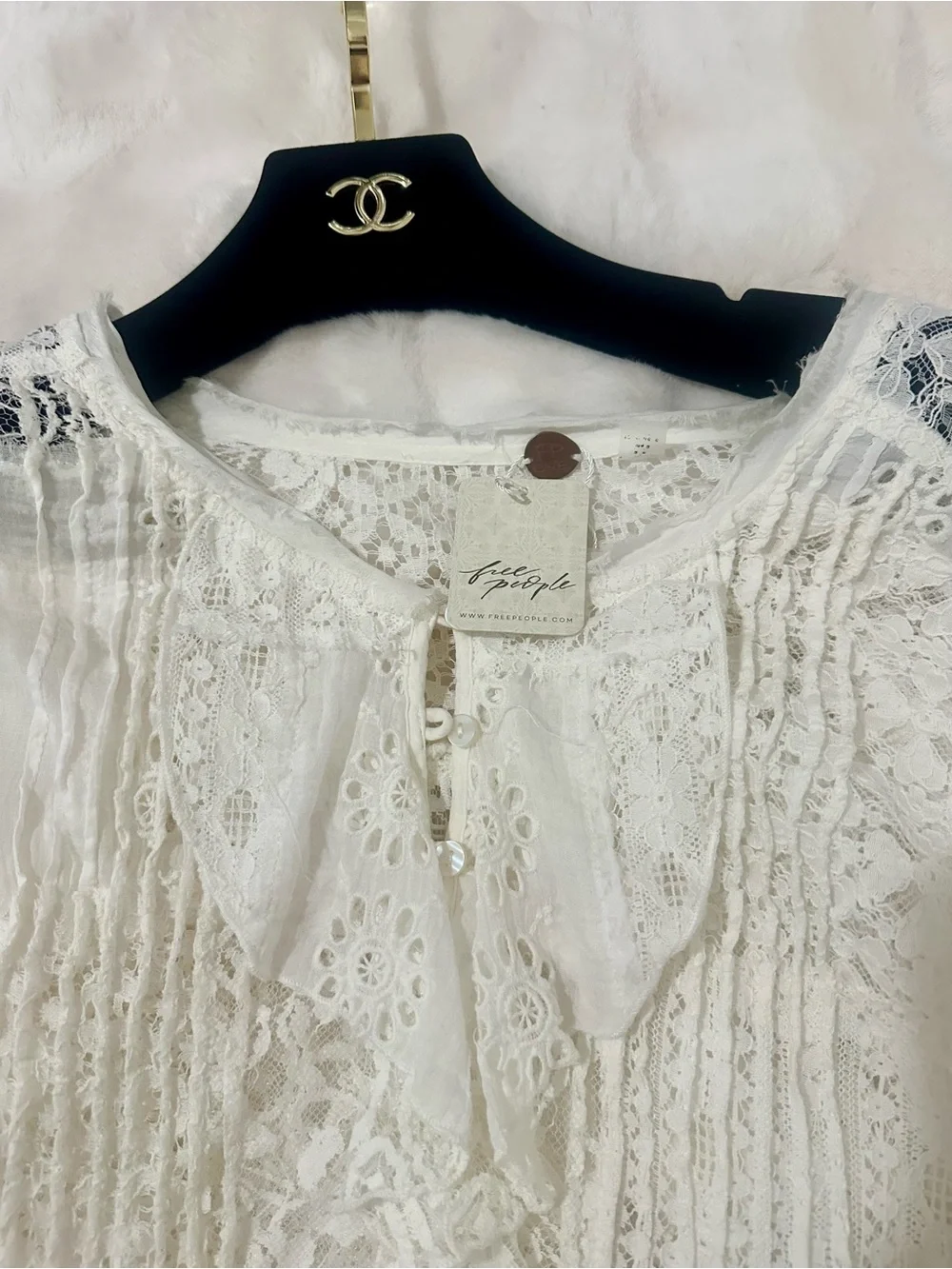 NWT Free People One Naya Lace Top Size M